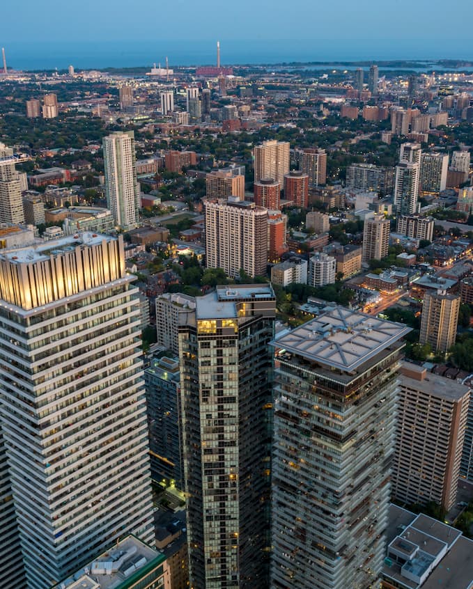 Overview of One Bloor's exterior designs providing unparalleled views of the surrounding cityscape